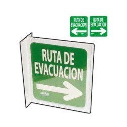 Señal triangular 17.1X15X16 ruta de evacuación