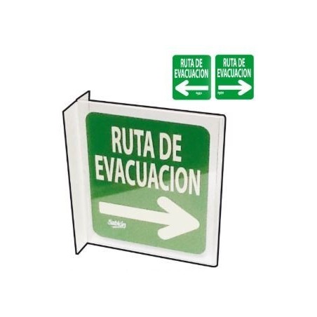 Señal triangular 17.1X15X16 ruta de evacuación