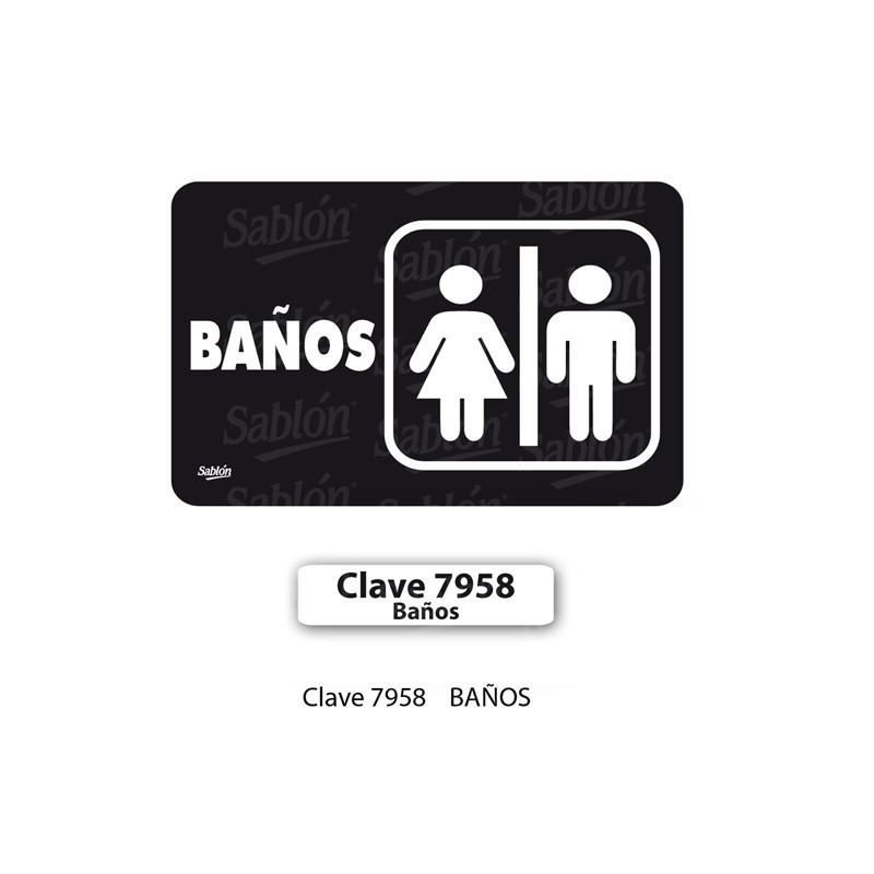 Señal placa 35x24 cm baños