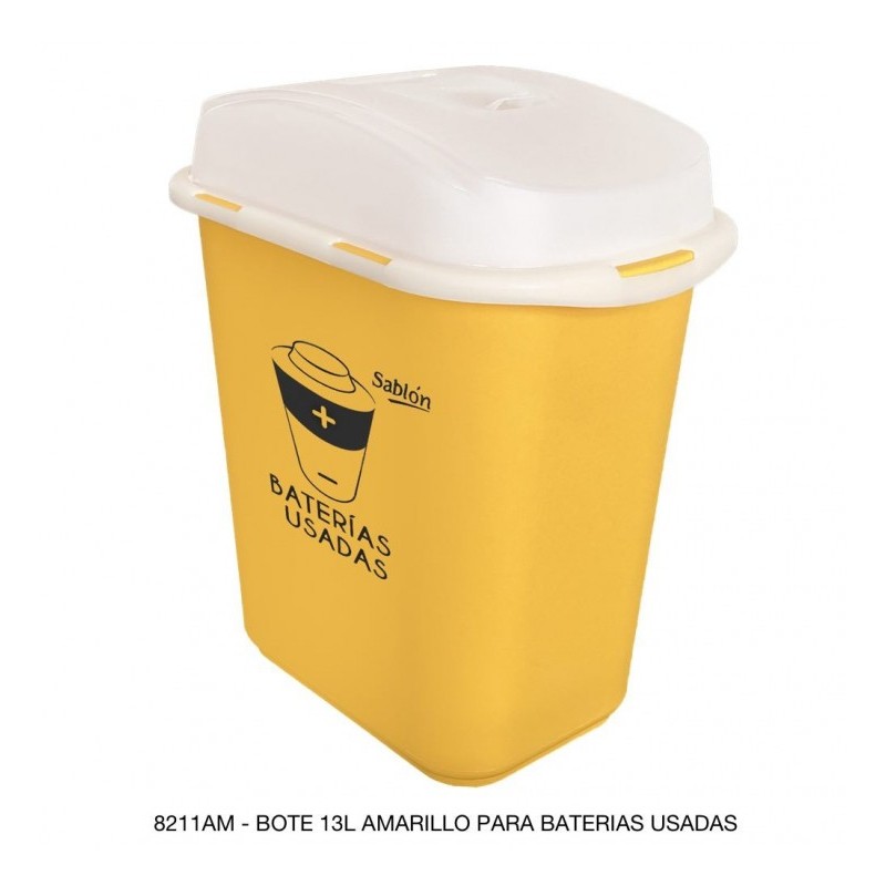 CESTO BATERIAS USADAS AMARILLO 13LT