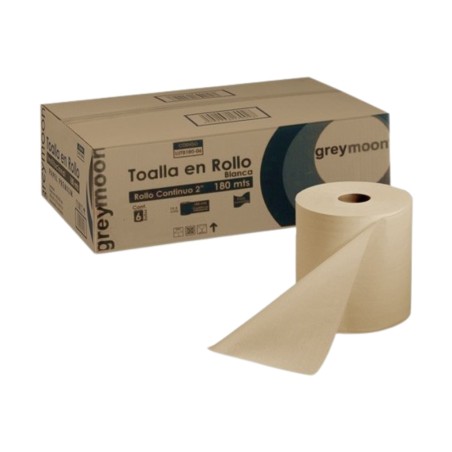 Toalla en Rollo Kraft Caja C/6 Rollos de 180m GREYMOON