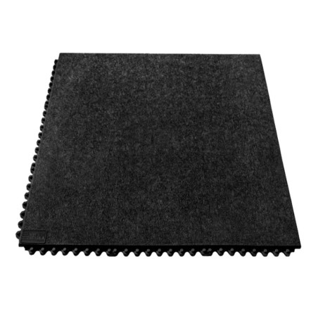 Tapete antifatiga negro sólido 90x90 - Euzko
