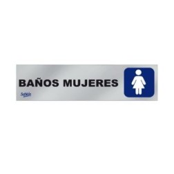 SEÑAL ALUMI 20.3X4.5 CM BAÑOS MUJERES