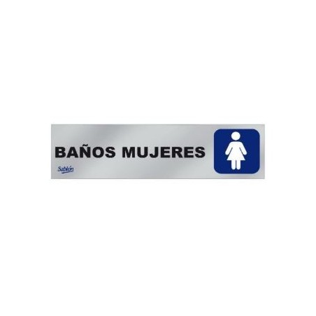 SEÑAL ALUMI 20.3X4.5 CM BAÑOS MUJERES